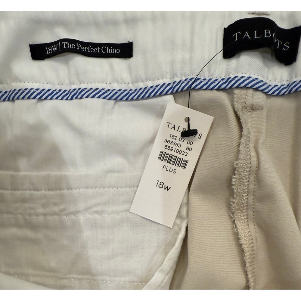 NWT Talbots The Perfect Chino Khaki‎ Size 18W Straight Leg - Picture 4 of 5